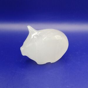 White Quartz Handmade Mini Pig Figurine